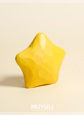 木质手工木雕摆件星星电脑桌摆件生日礼物女治愈系情绪解压送男友