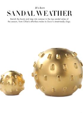 展会新品花瓶摆件现代轻奢软装饰品样板房家居工艺品金色陶瓷摆设