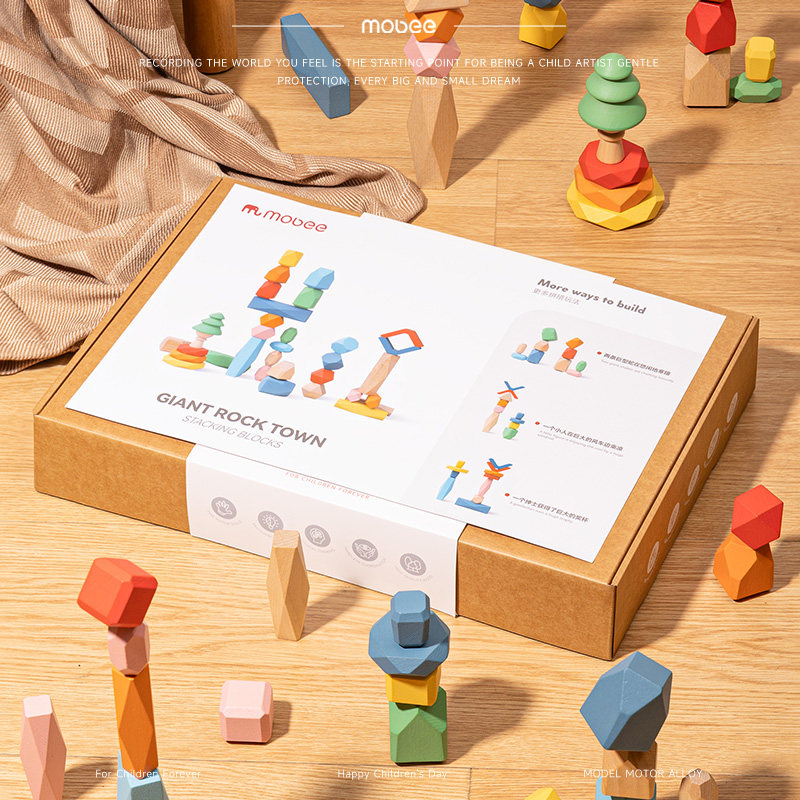 mobee叠叠乐积木玩具儿童趣味拼搭平衡益智木质宝宝专注早教礼物,淘宝优惠券,粉丝福利购,淘宝优惠卷
