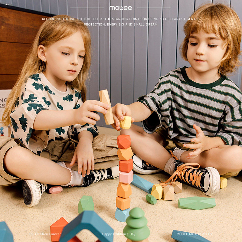 mobee叠叠乐积木玩具儿童趣味拼搭平衡益智木质宝宝专注早教礼物,淘宝优惠券,粉丝福利购,淘宝优惠卷