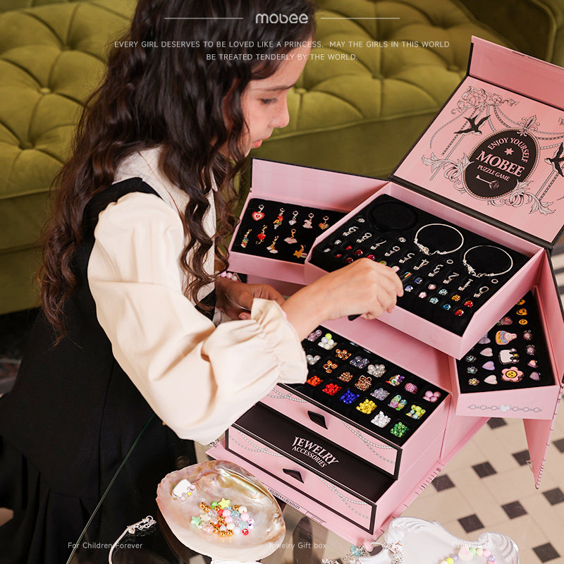 mobee串珠手工diy材料儿童玩具项链首饰生日女孩美丽星堡六一礼物