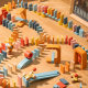 Mobee domino train solid wood building blocks