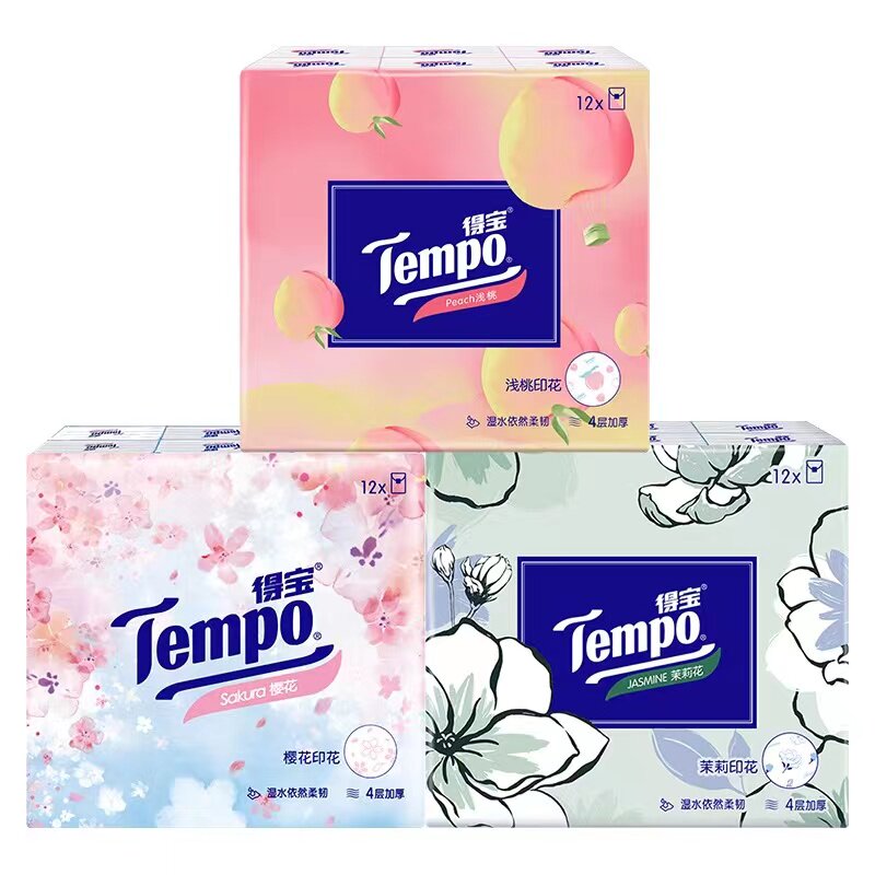 Tempo得宝手帕纸36包混合香味德宝纸巾迷你小包纸携式餐巾纸_虎窝淘
