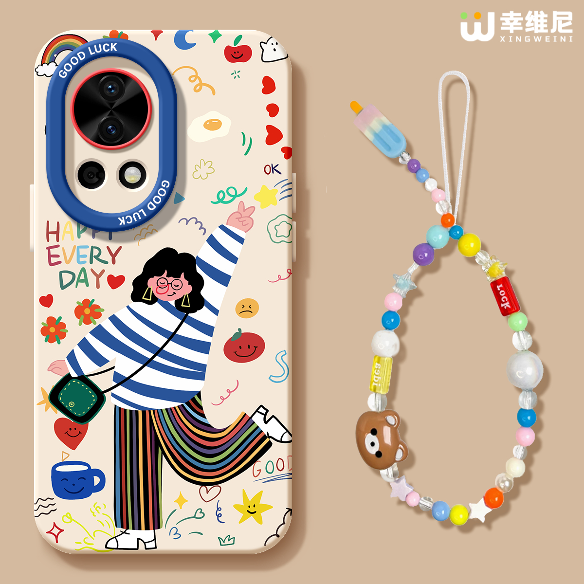 适用华为nova14手机壳女款nova12pro保护套全包novo11硅胶9防摔7se活力版14ultra卡通插画hi软10外nova13pro - 图0