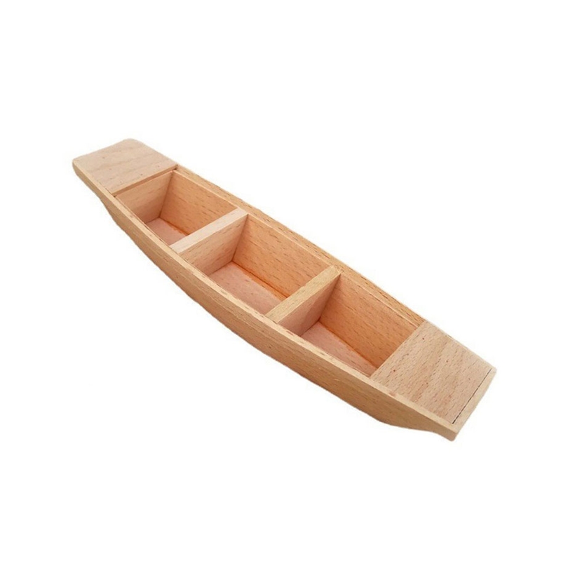 木制微型可下水船模小号小木船盆景木质小渔船儿童玩具小船模型 - 图3