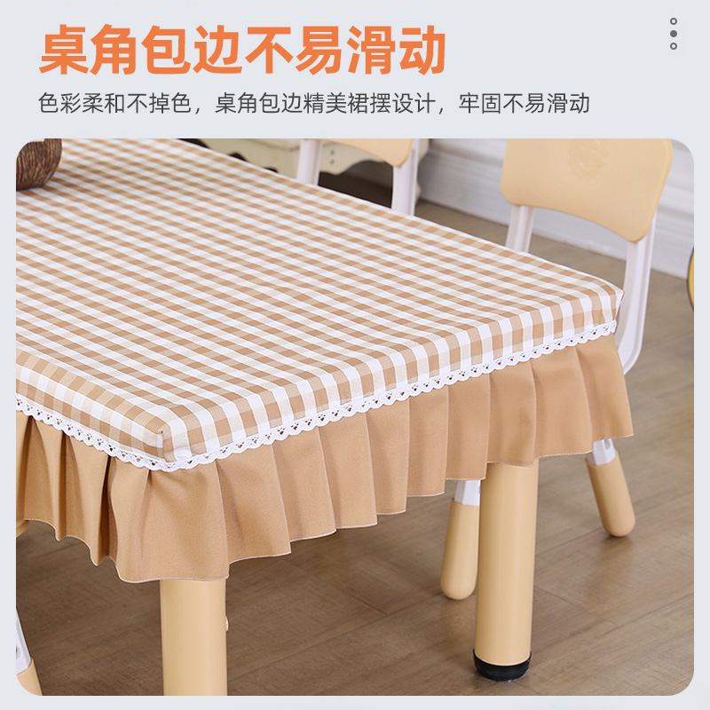 幼儿园桌布套布艺防油防水免洗桌子防滑学生课桌套罩画画桌套桌布 - 图2