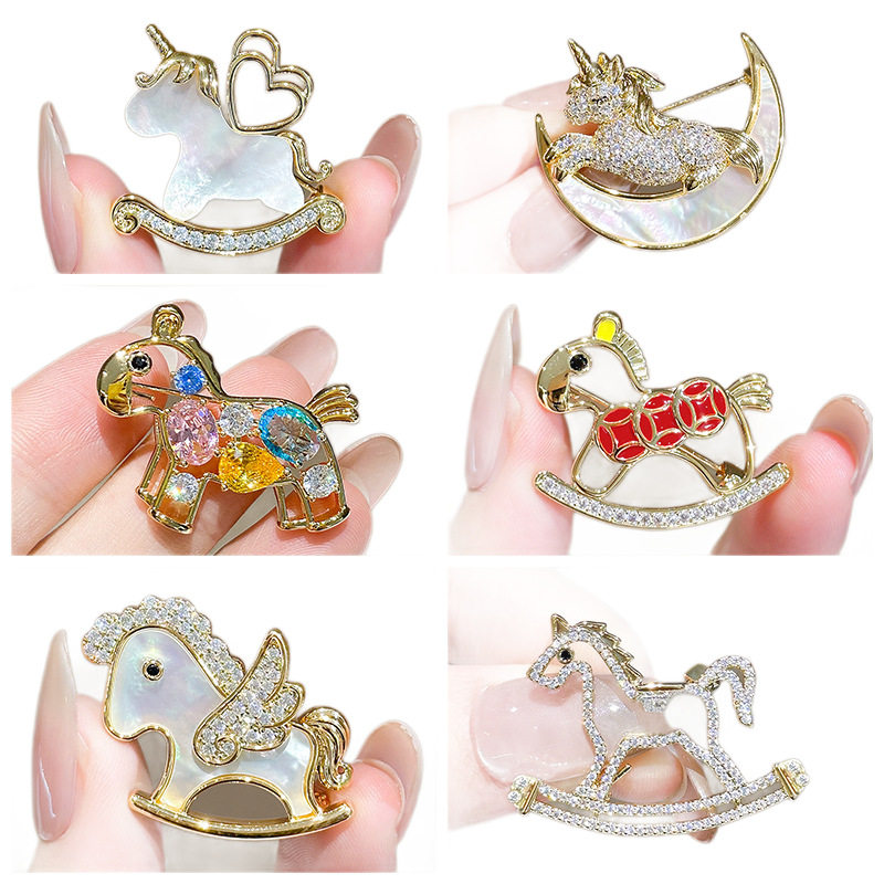【特价专区】奥特莱斯清仓捡漏新款混彩水晶小马胸针精致高级胸花,淘宝优惠券,粉丝福利购,淘宝优惠卷