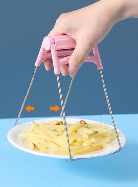 防烫夹子取碗夹厨房工具硅胶手套不烫手端锅不锈钢夹碗器提盘子夹