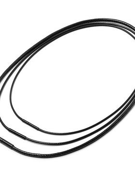 吊坠挂绳黄金水晶挂绳黑色暗扣项链绳男女款黑皮绳玉佩挂件蜡皮绳