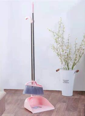 不锈钢杆塑料扫把簸箕套装垃圾铲笤帚畚斗组合