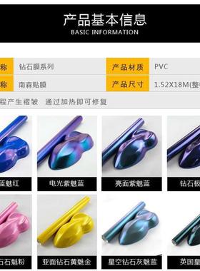 汽车钻石星空车身改色膜金沙粉金魅橙灰魅蓝白魅蓝 粉 金全车贴膜