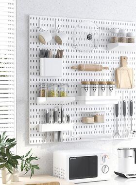 免打孔洞洞板多功能墙上收纳架厨房调料架浴室置物架家用壁挂刀架