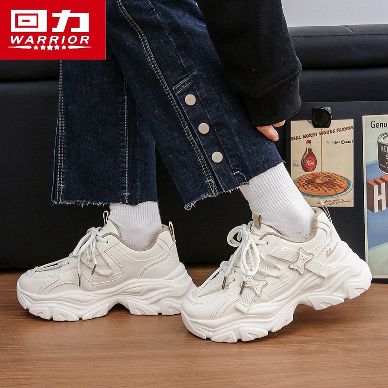 Warrior/回力老爹鞋女款春秋季2025新款百搭软底小白鞋休闲运动鞋,淘宝优惠券,粉丝福利购,淘宝优惠卷