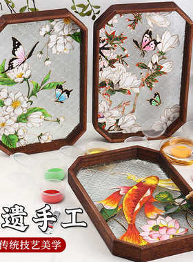 掐丝珐琅画中古风装饰画DIY画