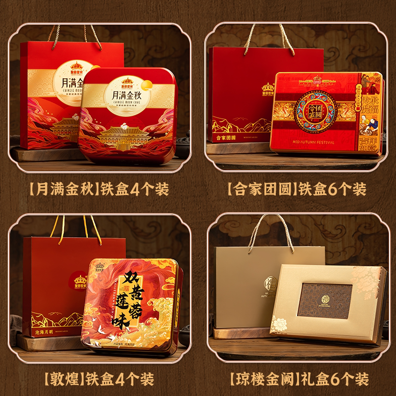 皇冠世家广式双蛋黄白莲蓉味月饼2026新款礼品月胼中秋节送礼盒装 图 2