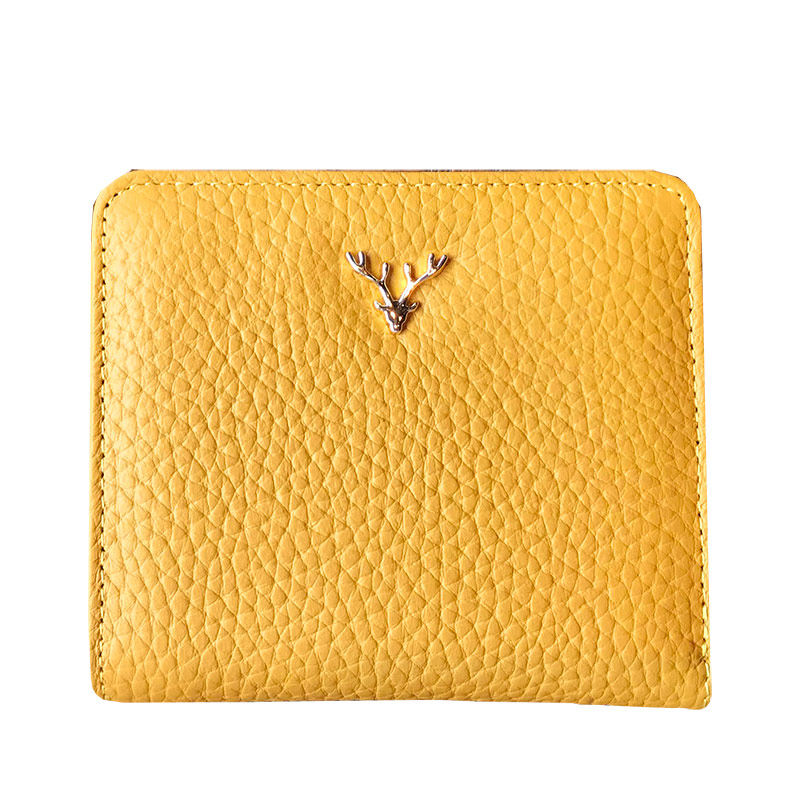 女短款小巧韩版折叠精致真皮钱包 欧芭拉冠杏钱包