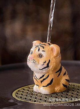 新款网红变色茶宠树脂工艺品摆件小老虎创意家居摆件吉祥物招财