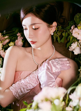 江疏影同款925银温莎蓝宝石澳白贝母珍珠项链女名媛轻奢锁骨链