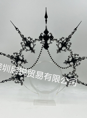 热销lolita圣母光环发饰洛丽塔巴洛克皇冠bnt发箍黑暗哥特式风格