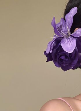 野心家原创【紫雾迷情】纯欲氛围感紫色花朵发夹度假风侧边夹发卡