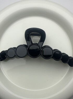 带凹槽发夹底胚手工diy配件黑色五圆九圆塑料抓夹半成品透灰香槟