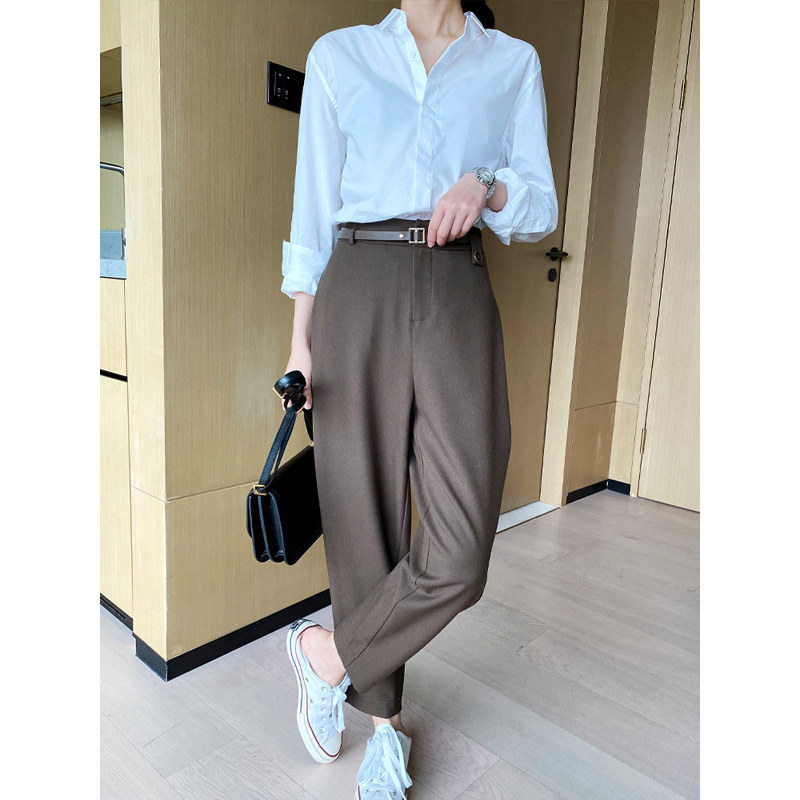黑色西装裤春秋宽松高腰休闲裤子 myblun休闲裤