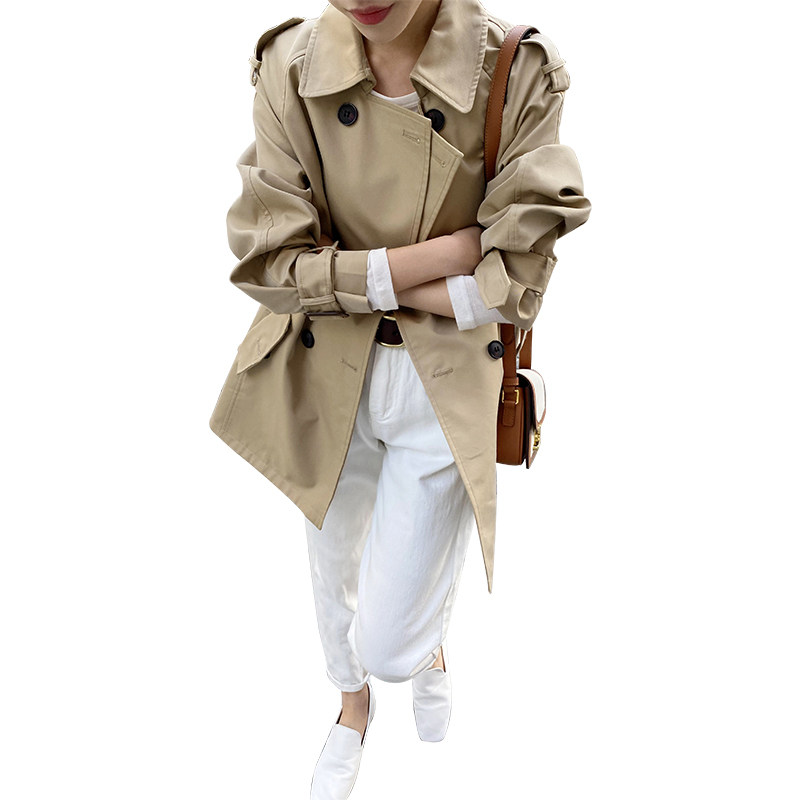 小个子短款卡其色2022春秋新款风衣 myblun风衣