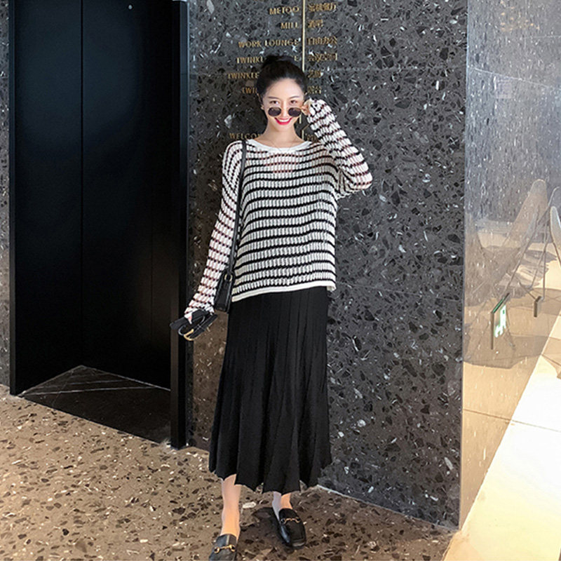 孕妇小香风秋装两件套针织连衣裙 魔法鹿连衣裙