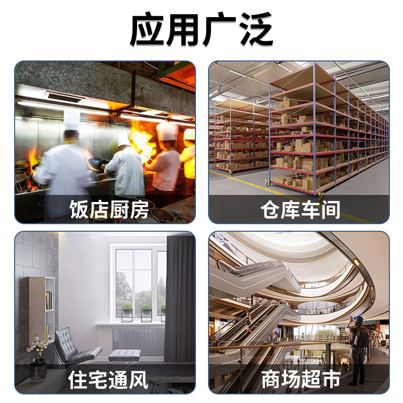 方形外转子排风扇低噪音排气扇220v抽油烟轴流风机工业强力抽风机 - 图3