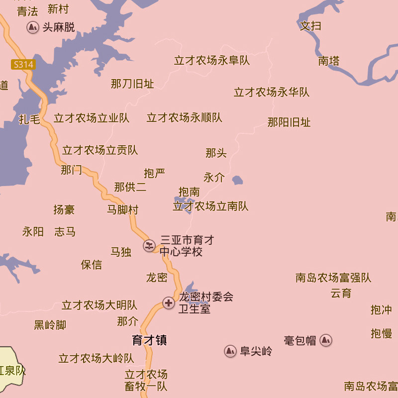 三亚市地图90cm现货海南省区域颜色划分图片交通行政高清贴图新款