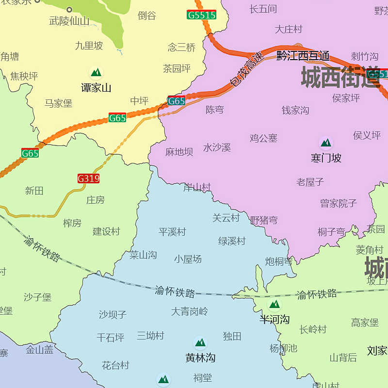 黔江区地图1.1m现货重庆市高清新版家用会议室办公会客厅装饰画-图1