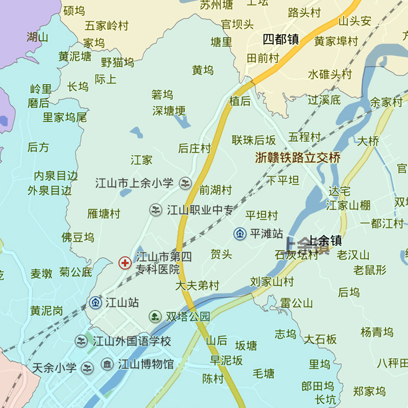 江山市地图批零1.1m浙江省衢州市新款防水墙贴画区域颜色划分现货 - 图1