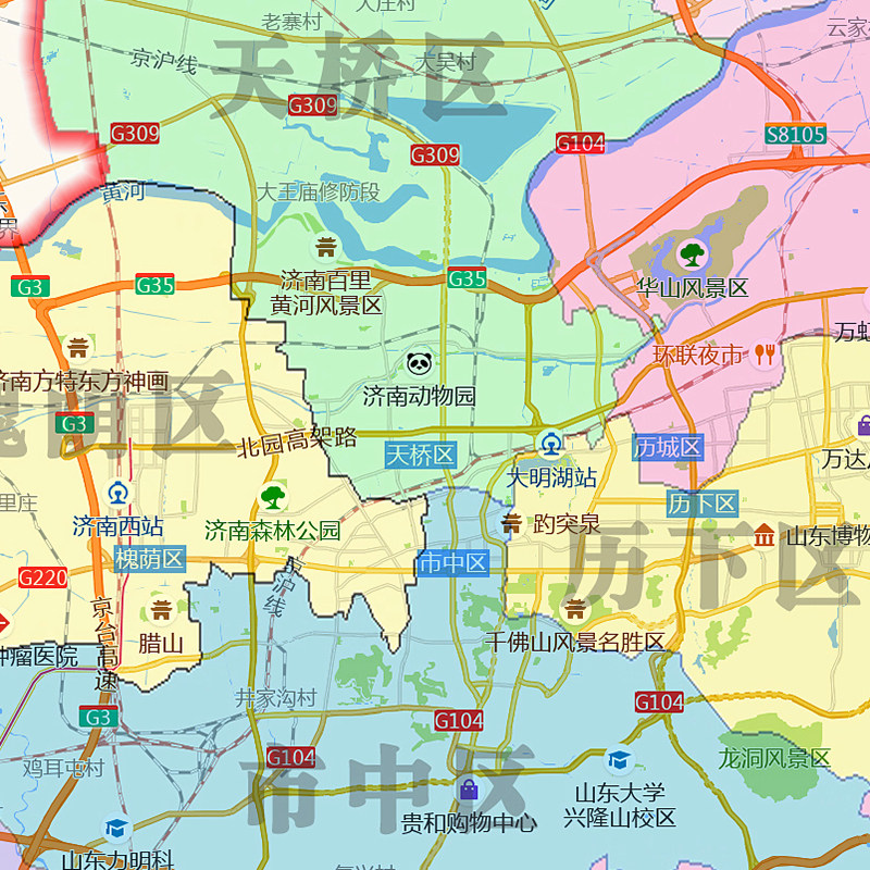 济南市地图批零90cm防水墙贴新款高清现货山东省办公室彩色图片