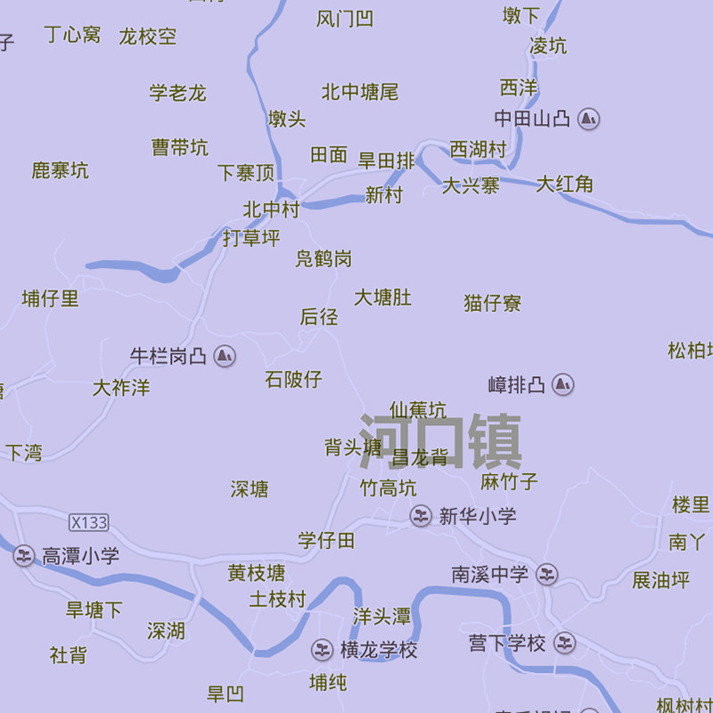 陆河县地图批零90cm现货行政交通区域划分广东省汕尾市新款贴图