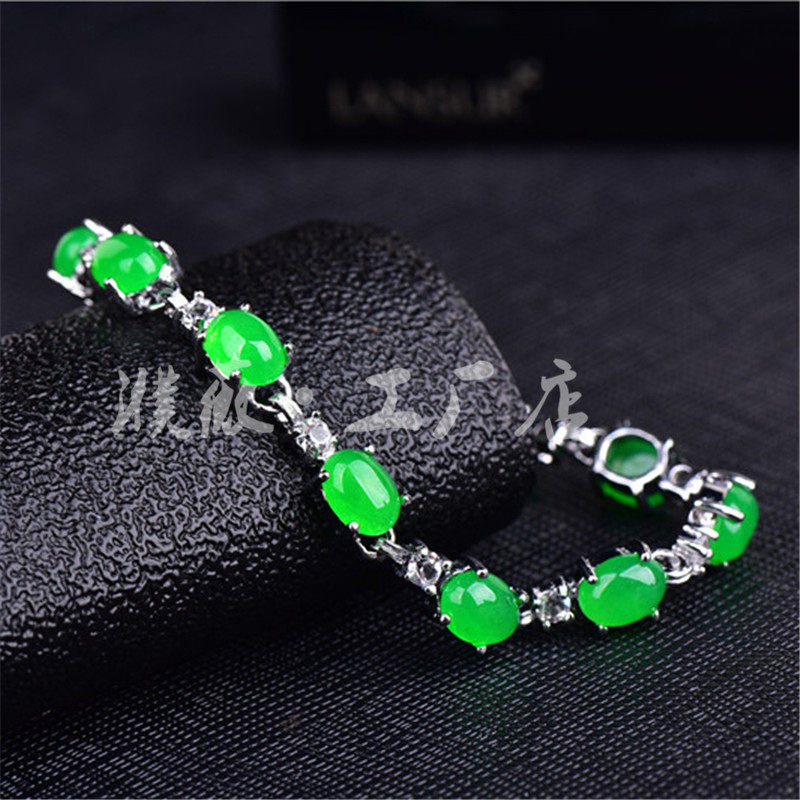 抖音新款裸石镶嵌合金女款手镯 玄翠峰手链