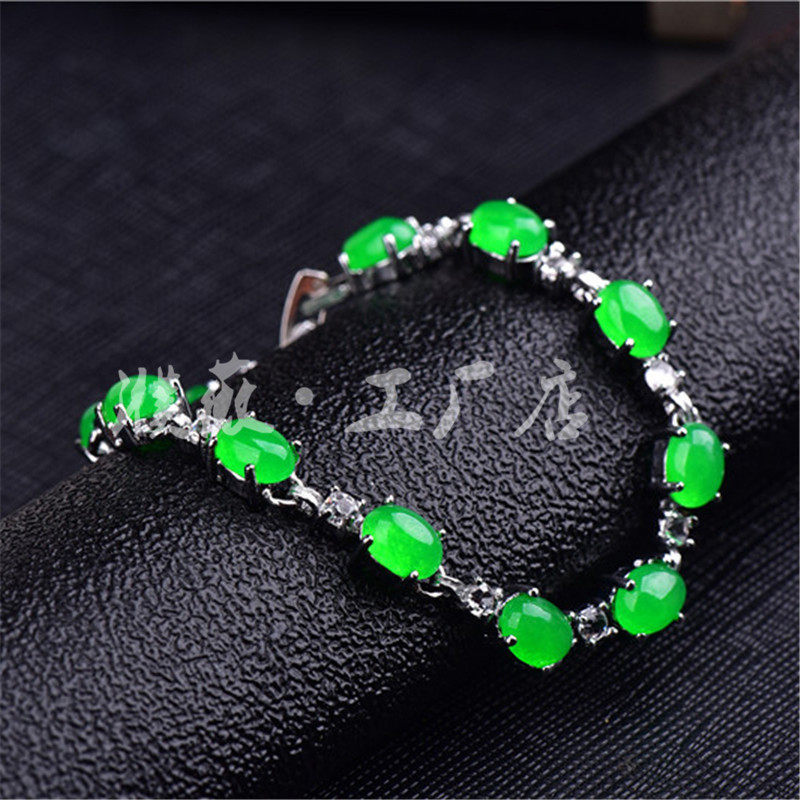 抖音新款裸石镶嵌合金女款手镯 玄翠峰手链