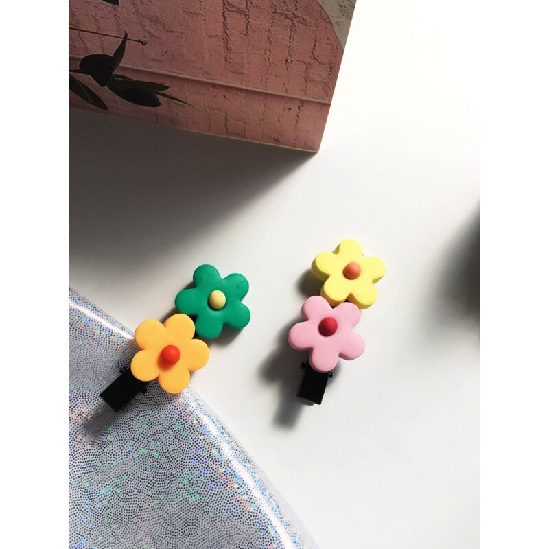 tkty甜美花朵泫雅风学生清新发夹 玄翠峰发饰