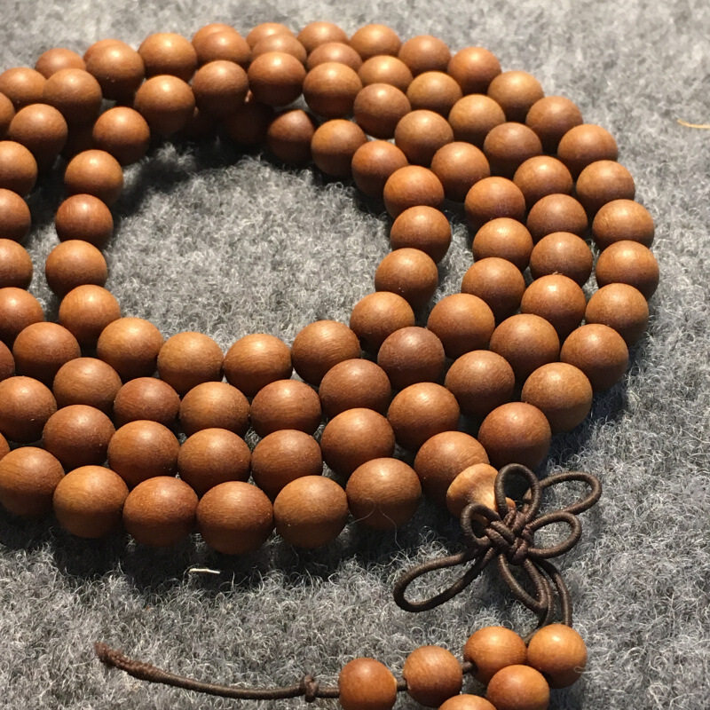 抖音同款巴布亚老檀香8mm108颗佛珠 玄翠峰佛珠/念珠