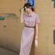 Shirt dress ຂອງແມ່ຍິງ waist ສູງສິ້ນກະໂປງບາດເຈັບ