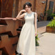 ການຂົນສົ່ງຟຣີປະກັນໄພ sleeveless vest waist dress ຍາວ dress