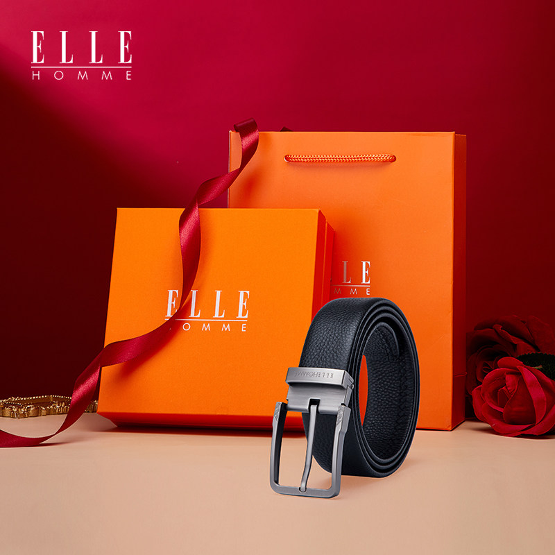 法国elle homme真皮2022新款皮带 ellehomme千乐禧腰带/皮带/腰链