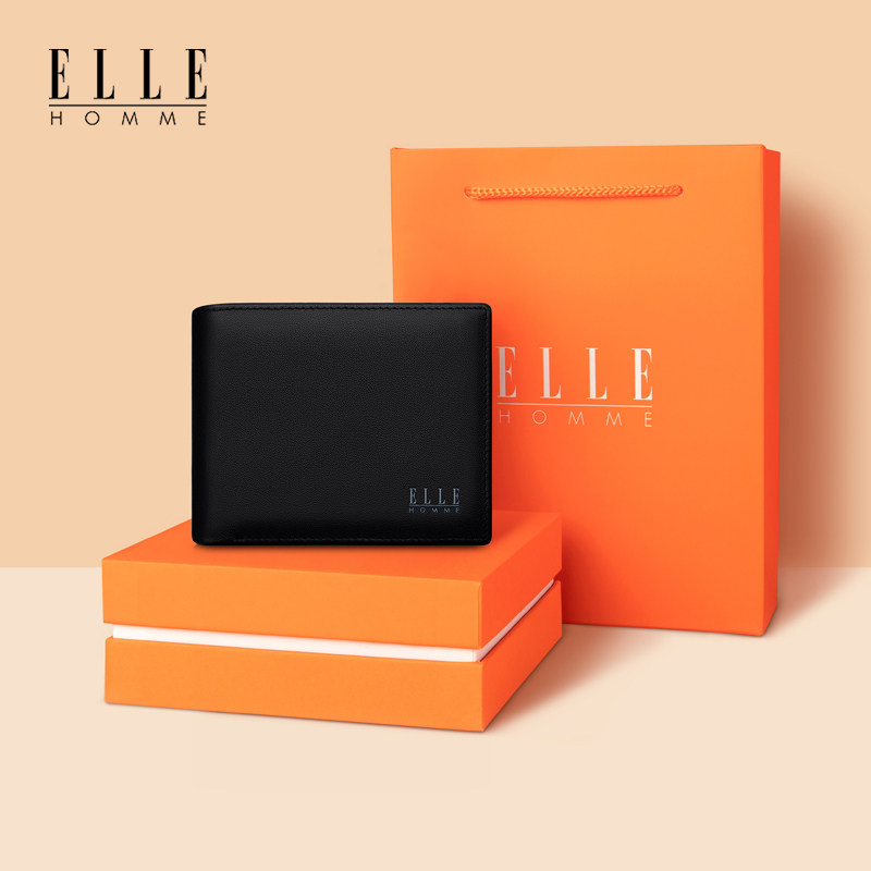 elle homme真皮短款2022新款钱包 ellehomme千乐禧钱包
