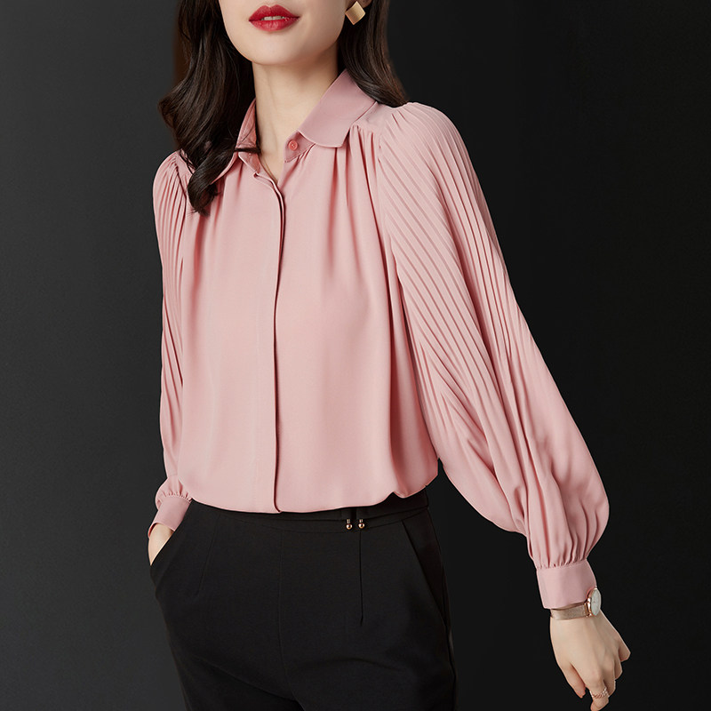 灯笼袖长袖韩版气质洋气春秋衬衫 兹欧根衬衫