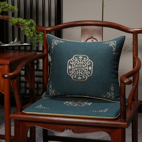 新中式座椅垫红木椅子坐垫实木沙发太师圈椅官帽茶椅乳胶防滑定制 - 图1