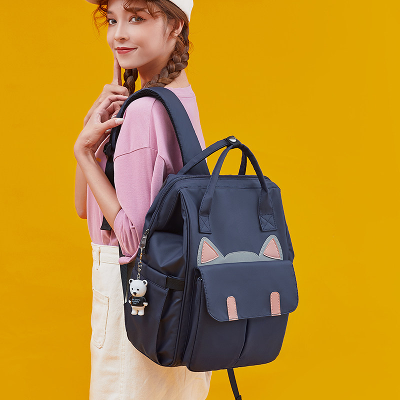 小学生初中学生女韩版高中双肩包 猴师兄双肩背包