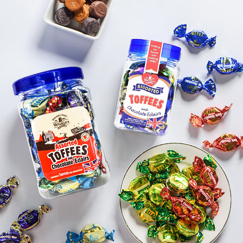 WALKERS沃尔克斯太妃糖什锦海盐焦糖味罐装英式休闲零食年货糖果,淘宝优惠券,粉丝福利购,淘宝优惠卷