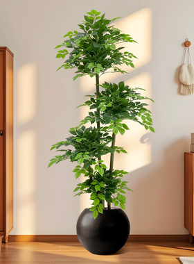 假绿植幸福树室内客厅沙发边落地摆件装饰高品质仿生绿色植物盆栽