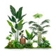Simulated green plants, indoor landscaping, balcony landscape combination, large bionic advanced decorative ornaments, floor-standing potted artificial trees