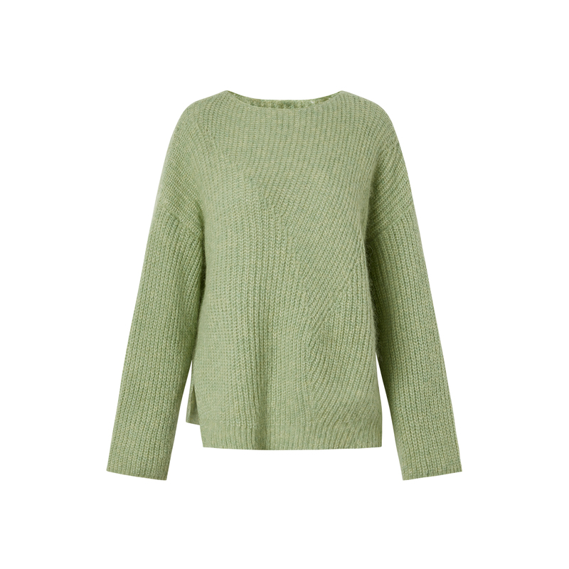 MOISSAC摩萨克马海毛慵懒休闲oversize套头毛衫毛衣针织衫女 - 图3