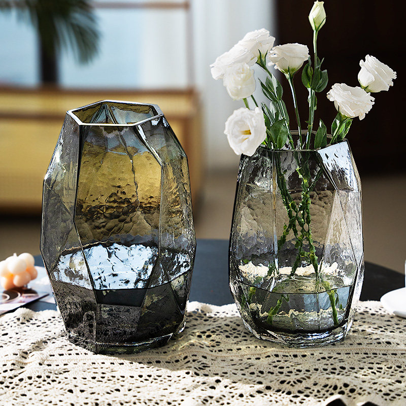 轻奢花瓶摆件客厅高级感原色玻璃水养插花鲜花玫瑰百合餐桌装饰品,淘宝优惠券,粉丝福利购,淘宝优惠卷